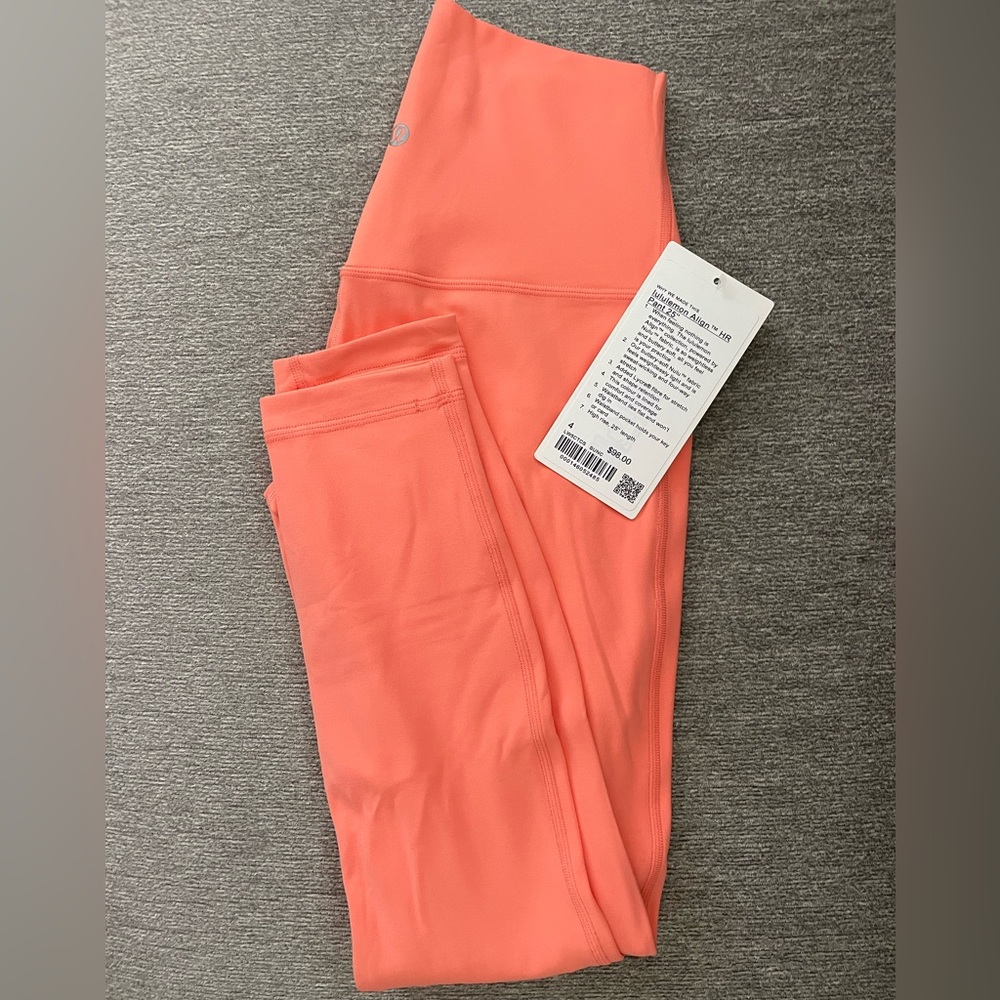 NWT LULULEMON ALIGN™ HIGH-RISE PANT 25" Sunny Coral Pink 4 NWOT
